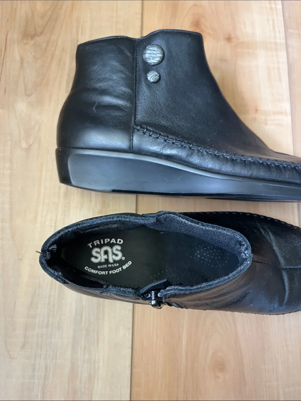 Women’s Black Leather Ankle Boots - Classic Slip-On Comfort